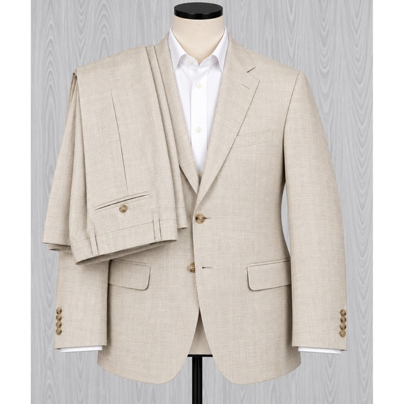 Abercrombie & Fitch Other - Abercrombie & Fitch Slim Fit Linen Suit Mens 44R 34x34 Beige Preppy EUC